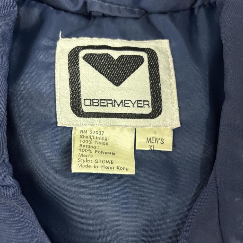 Vintage Distressed Obermeyer Ski Jacket Mens Rayette Blue Size XL Full Zip 90s - Picture 2 of 8